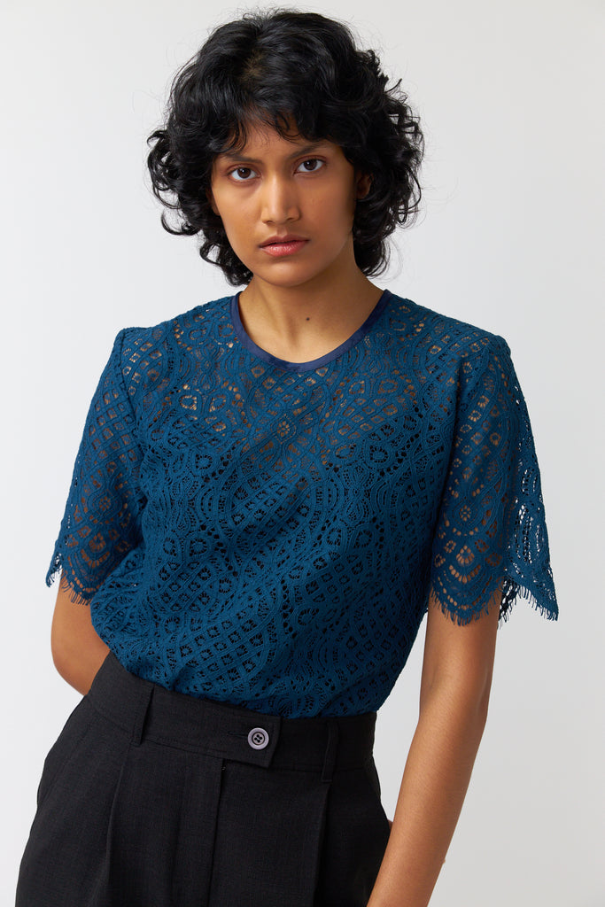 Kate Sylvester Lucia Top - Lace - Teal
