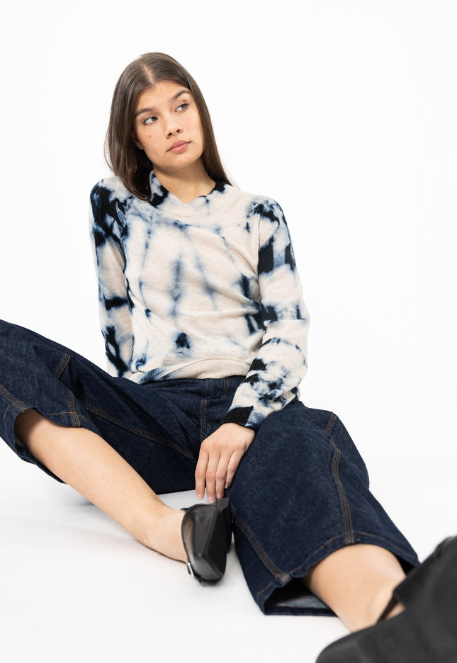 Dinadi - MERINO Shibori Sweater - Space Blue