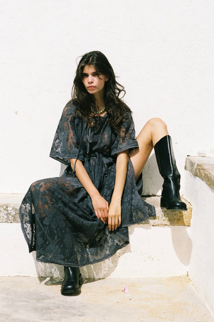 Kinga Csilla Midnight Lace Primavera Maxi Dress