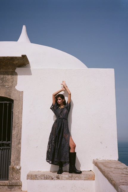 Kinga Csilla Midnight Lace Primavera Maxi Dress