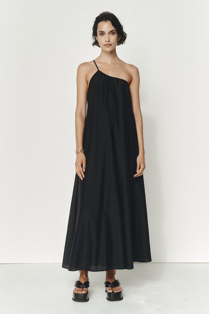 Marle Sage Dress - Cotton/Silk - Black