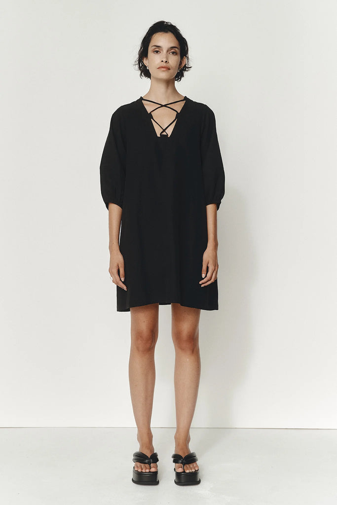 Marle Lunie Dress - Tencel/Linen - Black
