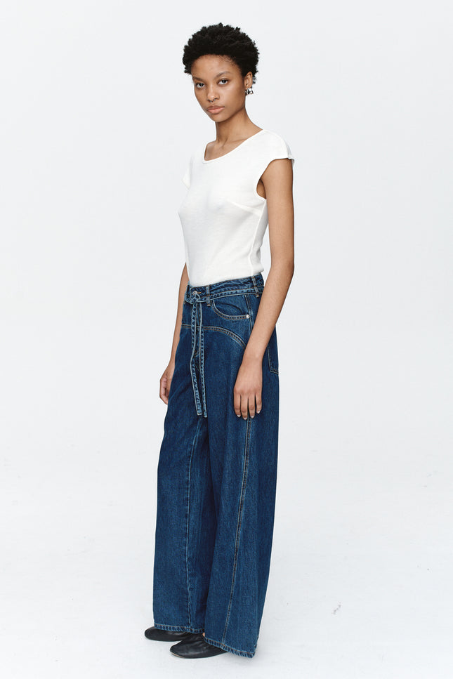 Marle Tie Curve Seam Jean - Heritage Blue