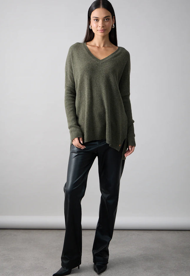 Mia Fratino Boyfriend Vee - Cashmere - Military