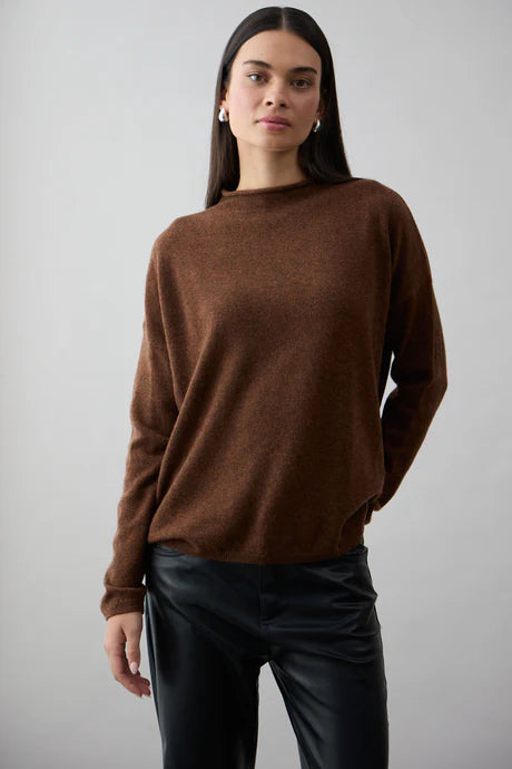Mia Fratino Sloane Mockneck - Umber