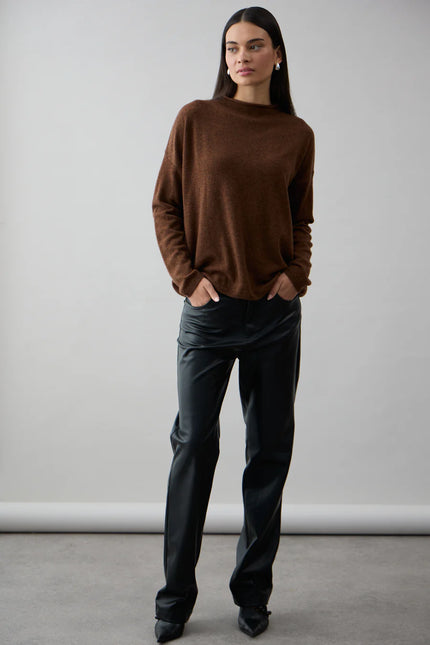 Mia Fratino Sloane Mockneck - Umber