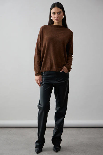 Mia Fratino Sloane Mockneck - Umber