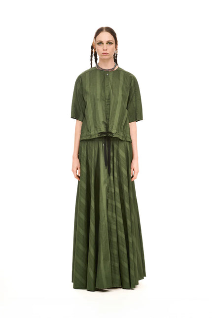 Nom*d Grid Blouson - Green Olive