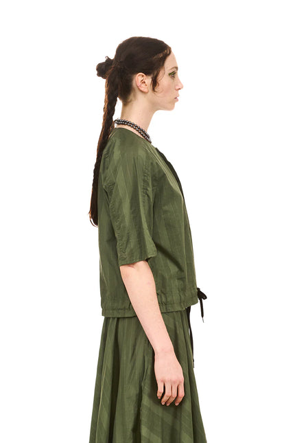 Nom*d Grid Blouson - Green Olive