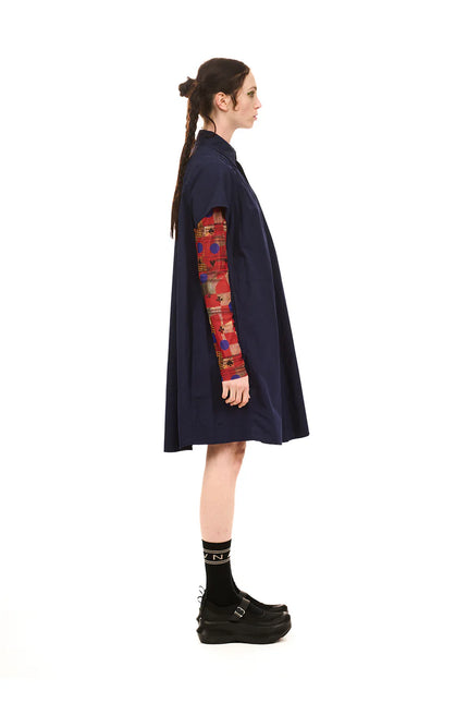 Nom*d Grid Shirt Dress - Midnight