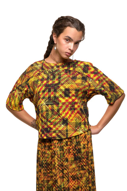 NOM*d New Discus Top - Gold Star Print