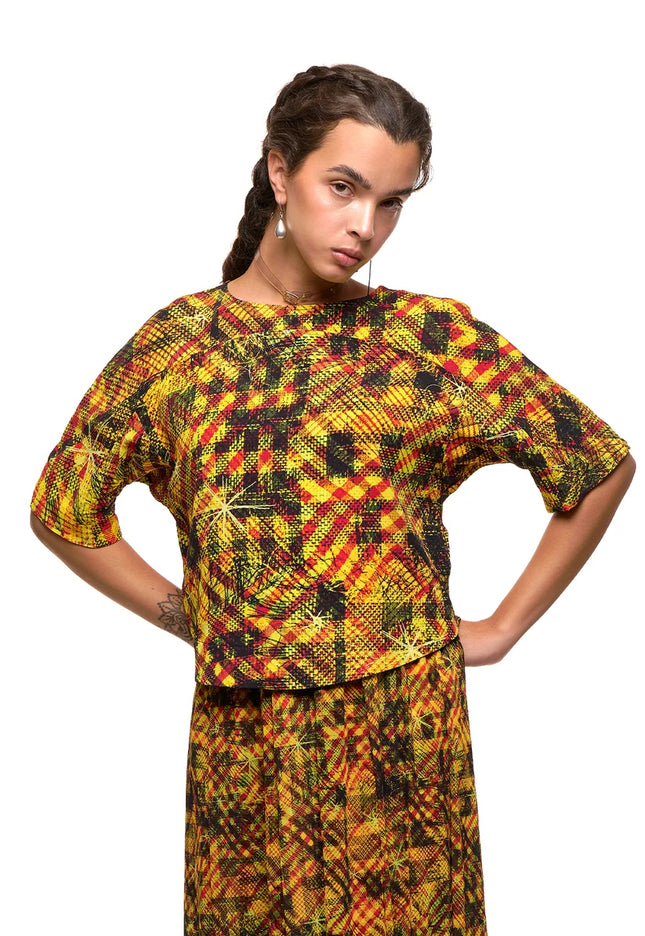 NOM*d New Discus Top - Gold Star Print