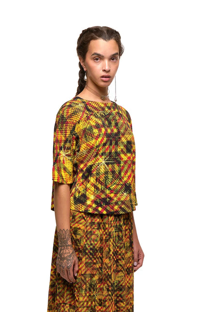 NOM*d New Discus Top - Gold Star Print