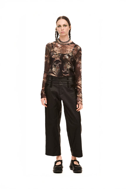 Nom*d Novel Trouser - Rubber Coated Denim - Blackish
