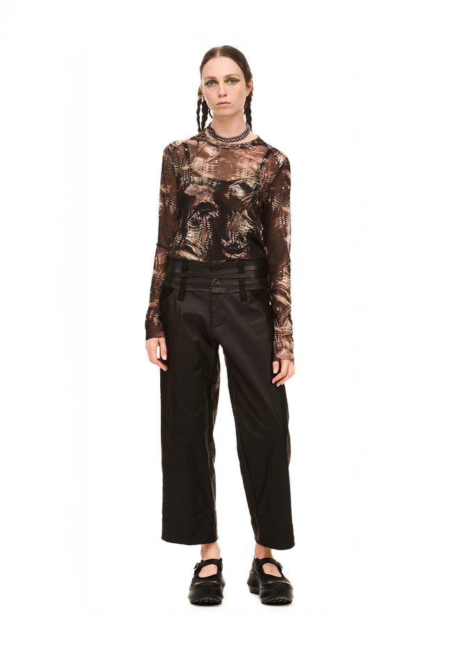 Nom*d Novel Trouser - Rubber Coated Denim - Blackish
