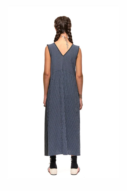 NOM*d Replay Dress - Black n Blue Stripe
