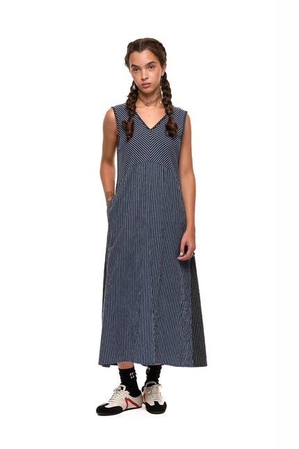 NOM*d Replay Dress - Black n Blue Stripe