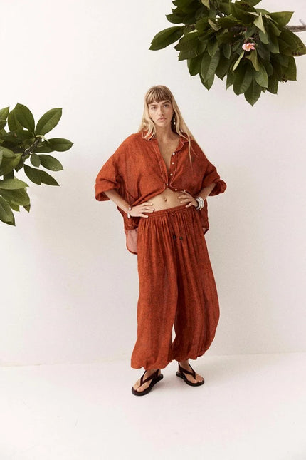 Kinga Csilla Pisto Chalm Shirt - Rust