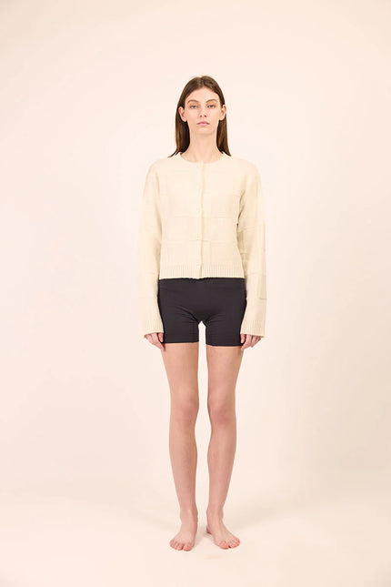 Pharlain Squares Cardi - Cream