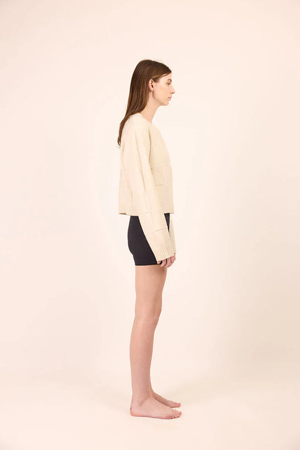 Pharlain Squares Cardi - Cream