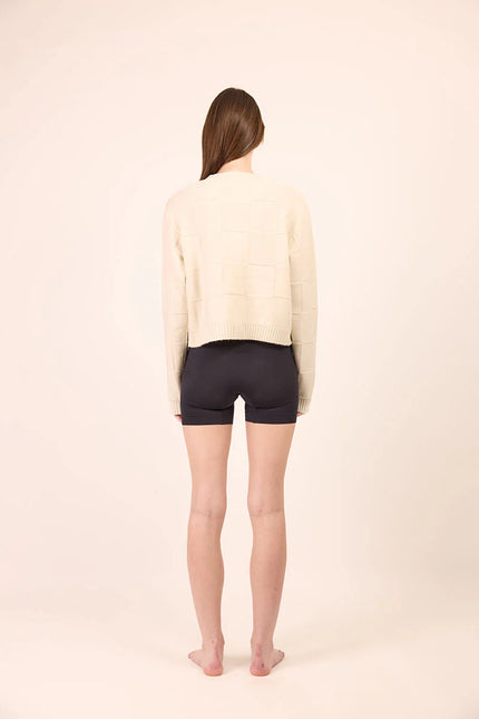 Pharlain Squares Cardi - Cream