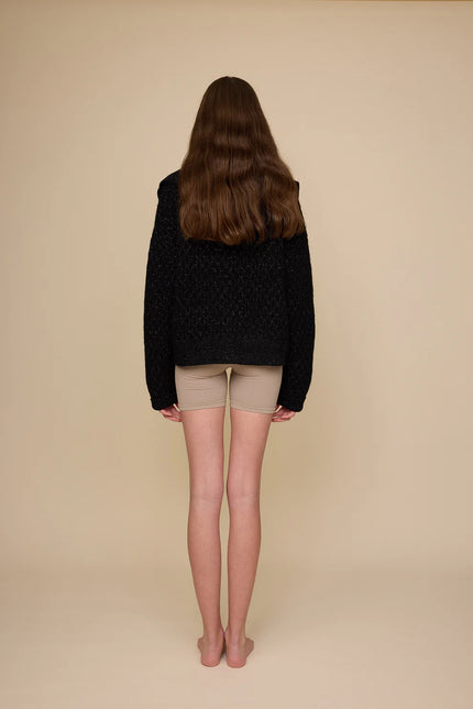 Pharlain Ola Zip Sweater - Black Sparkle