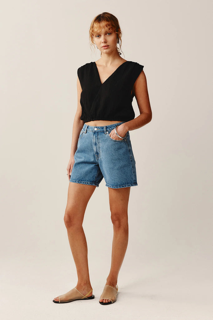 Marle Jean Short - Organic Cotton - Vintage Blue