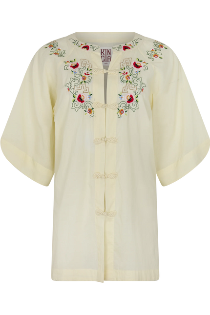 Kinga Csilla Reka Berry Embroidered Shirt - Pale Yellow
