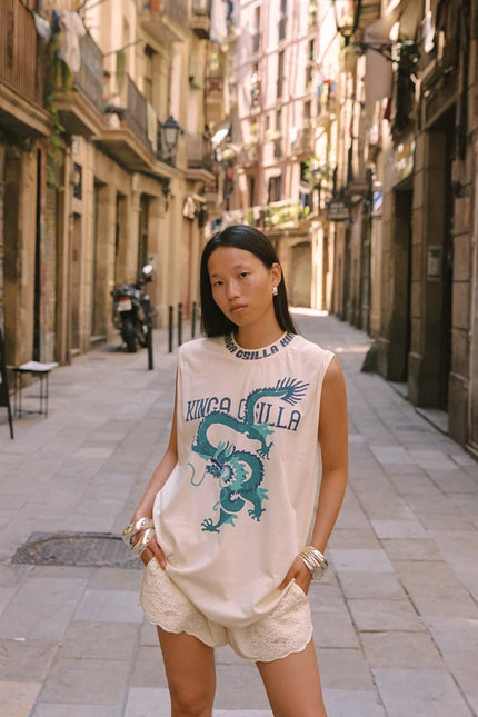 Kinga Csilla Rex Dragon Band Tank - Cream