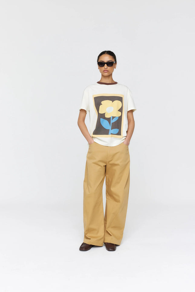 Ricochet Aiden Tee - Ivory + Brown