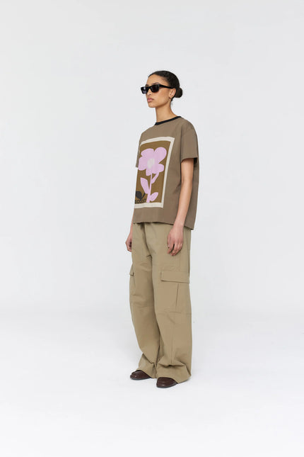 Ricochet Aiden Tee - Deep Grey + Pink