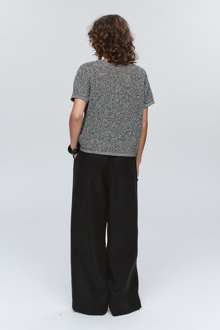 Marle Rumi Top - Black/Ivory Melange
