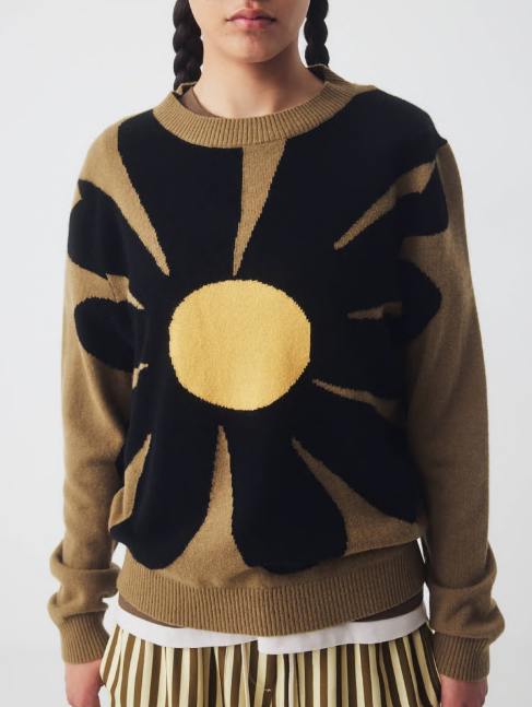 Ricochet Alba Jumper - Dark Olive Flower
