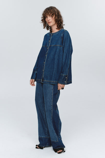 Marle Seam Shirt ~ Washed Indigo