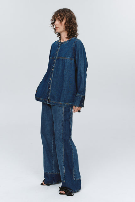 Marle Seam Shirt ~ Washed Indigo