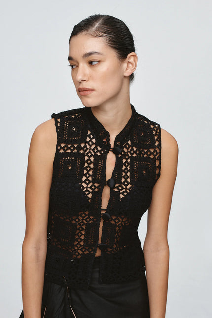 Marle Shri Top - Cotton - Black