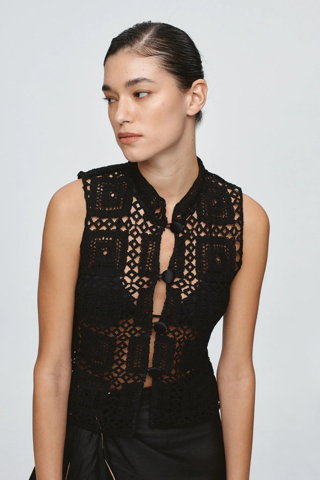 Marle Shri Top - Cotton - Black