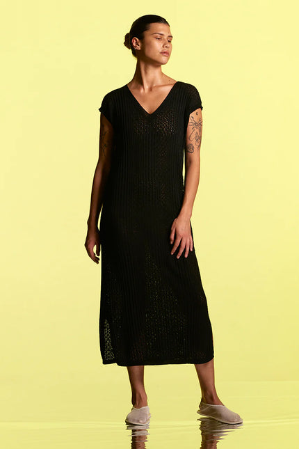 Standard Issue Guipure Kaftan- Cotton - Black