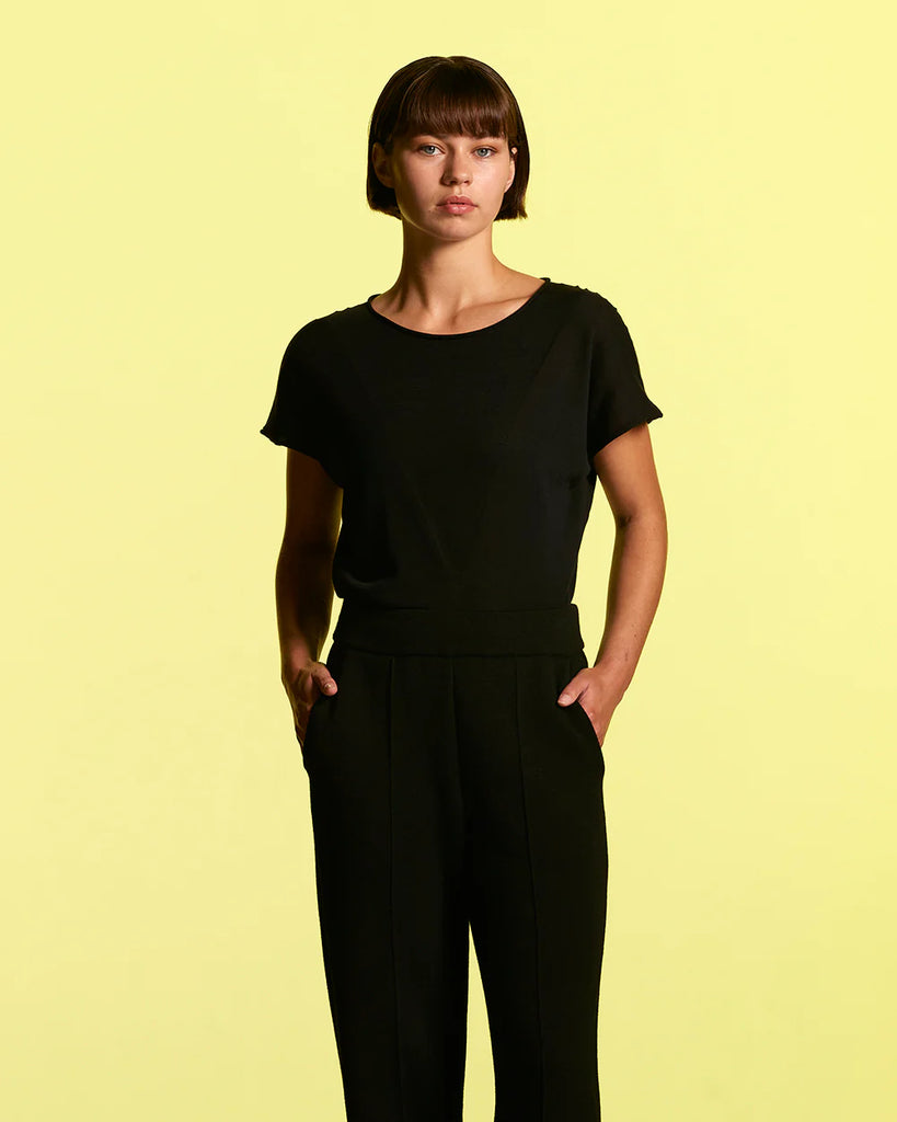 Standard Issue Draped Top - Cotton - Black