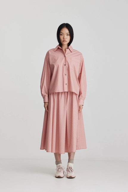Ricochet Micha Skirt - Cherry Red Check