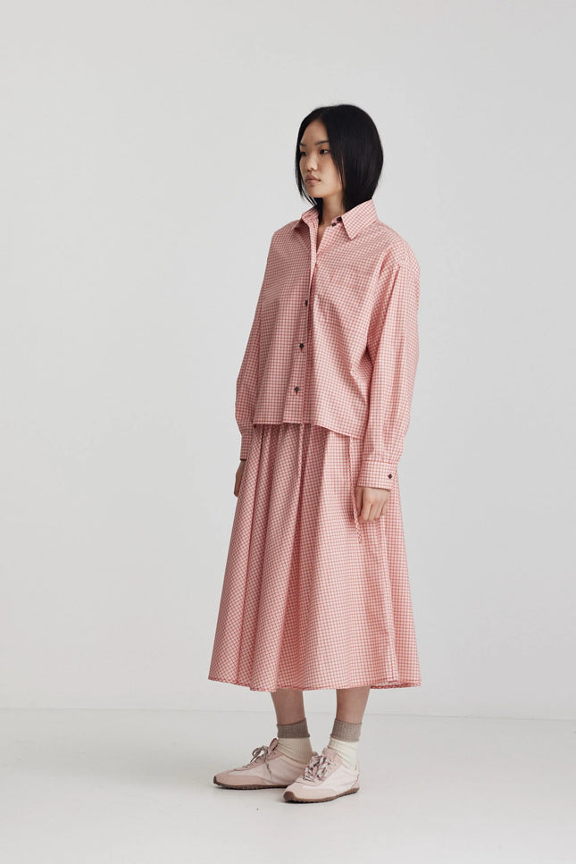 Ricochet Micha Skirt - Cherry Red Check