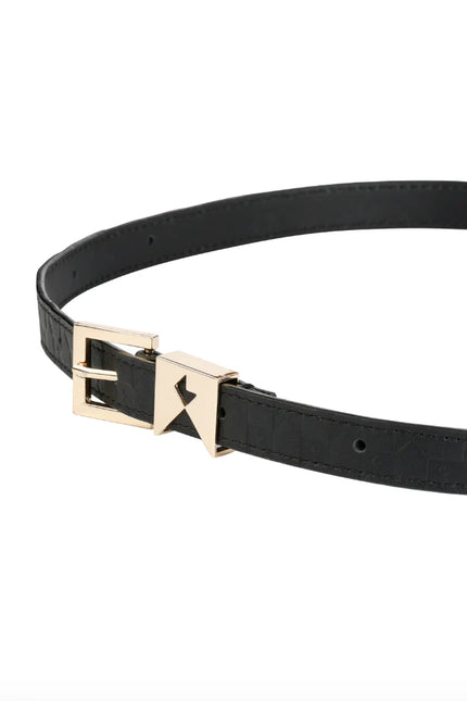 Karen Walker Monogram Keeper Belt - Mini Monogram Leather - Black