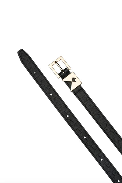 Karen Walker Monogram Keeper Belt - Mini Monogram Leather - Black