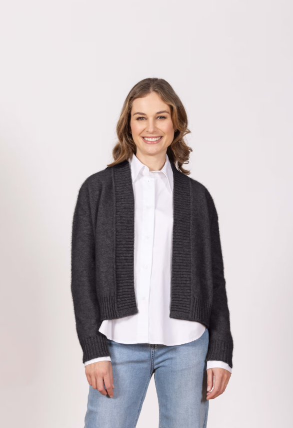 “Noble Wilde Bailey Cardigan - Possum/Merino - Black