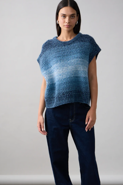 Mia Fratino Maggie Vest - Wool/Cashmere - Blue Marle