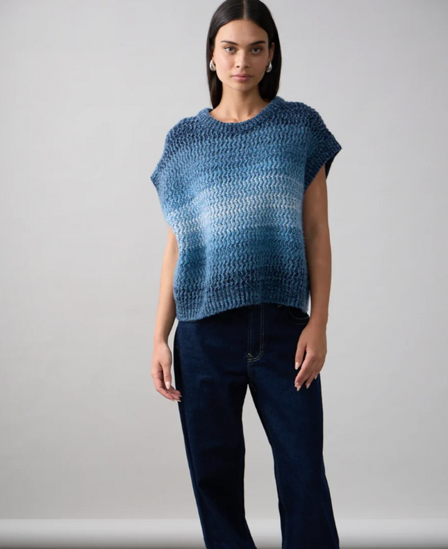 Mia Fratino Maggie Vest - Wool/Cashmere - Blue Marle