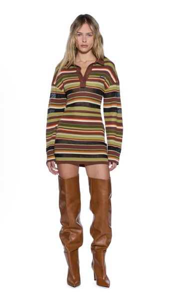 Ksubi Tamrin Knitted LS Polo Dress - Multi