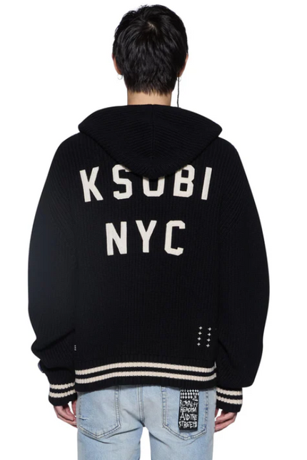 Ksubi Boxer Zip Knit Hoodie Midnight - Black