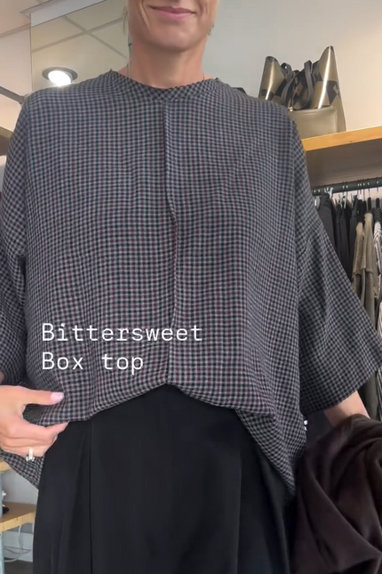 Bittersweet Box Top - Wool/Viscose - Grey/Black/Red