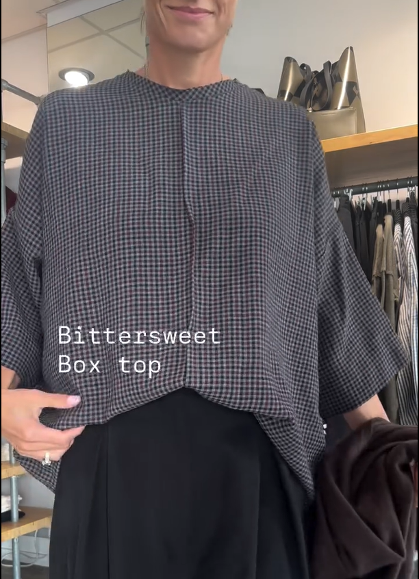 Bittersweet Box Top - Wool/Viscose - Grey/Black/Red